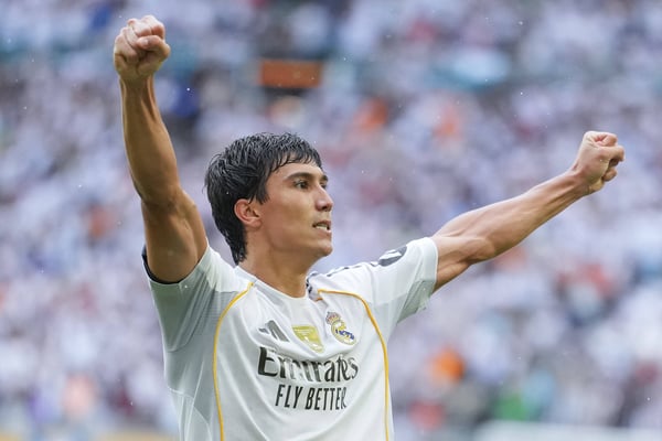 贡萨洛·加西亚 (Gonzalo García) 是最有可能成为姆巴佩 (Kylian Mbappé) 替补的候选人。/IMAGO/新华社