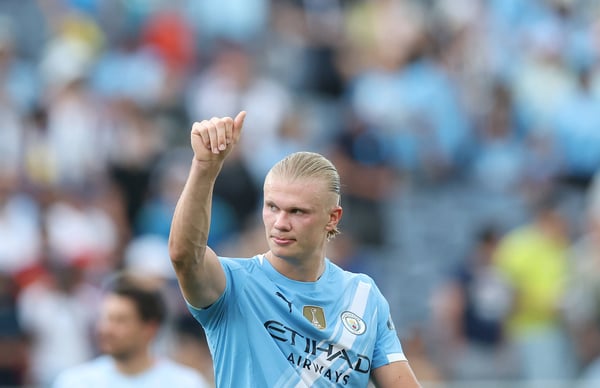 埃尔林·哈兰德 (Erling Haaland) 已初步同意加盟美国职业足球大联盟 (MLS)。/IMAGO/新华社