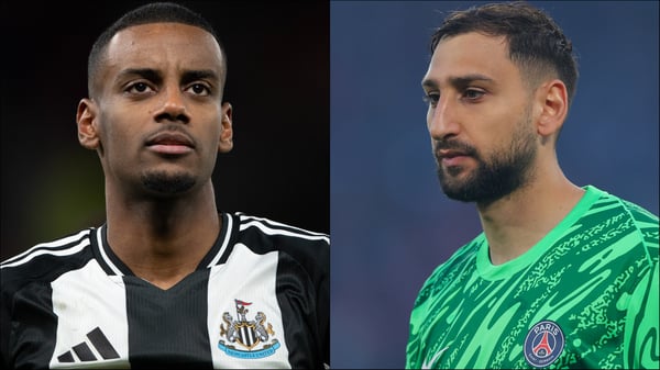 亚历山大·伊萨克 (Alexander Isak) 和吉安路易吉·多纳鲁马 (Gianluigi Donnarumma) 成为八卦新闻的头条新闻。 / Visionhaus/詹姆斯·吉尔 - Danehouse/Getty Images