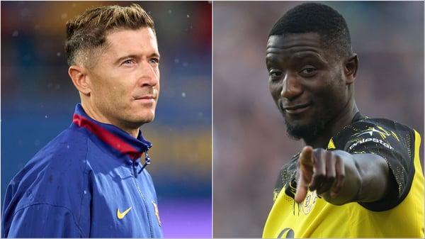 罗伯特·莱万多夫斯基 (Robert Lewandowski) 进球是为了乐趣，塞尔胡·吉拉西 (Serhou Guirassy) 也是如此。/佩德罗·萨拉多 (Pedro Salado)/斯图尔特·富兰克林 (Stuart Franklin)/盖蒂图片社