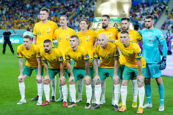 2022 年 FIFA 世界杯澳大利亚对阵丹麦的比赛前阵容