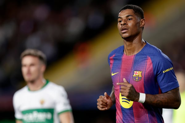 马库斯·拉什福德在对阵埃尔切的比赛中取得进球。/ David Ramirez/Soccrates/Getty Images