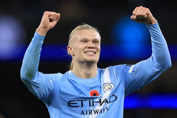 世界杯FIFA体育新闻：这位势不可挡的挪威人是世界足坛最佳前锋。/ Marc Atkins/Getty Images