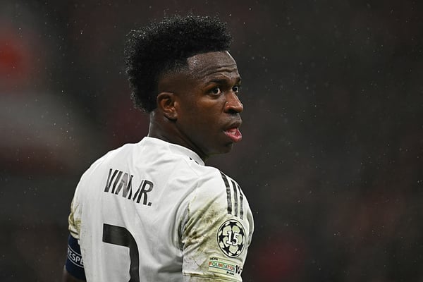 维尼修斯·儒尼奥尔本赛季状态并不理想。/ Paul Ellis/AFP/Getty Images