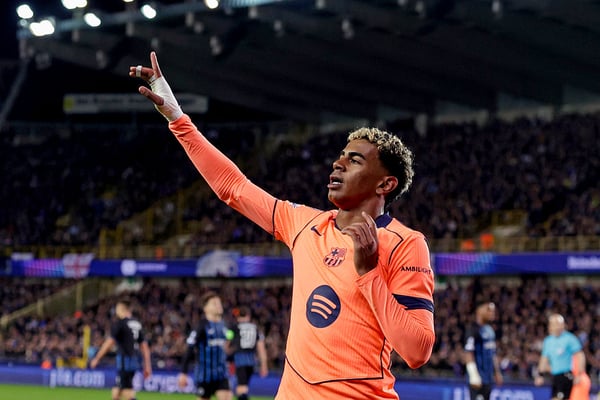 拉明·亚马尔本赛季领衔巴塞罗那助攻榜。/ Geert van Erven/Soccrates/Getty Images