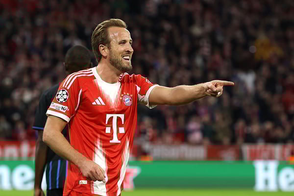 哈里·凯恩在拜仁慕尼黑效力期间，横扫了德甲联赛。/ Alexander Hassenstein/Getty Images