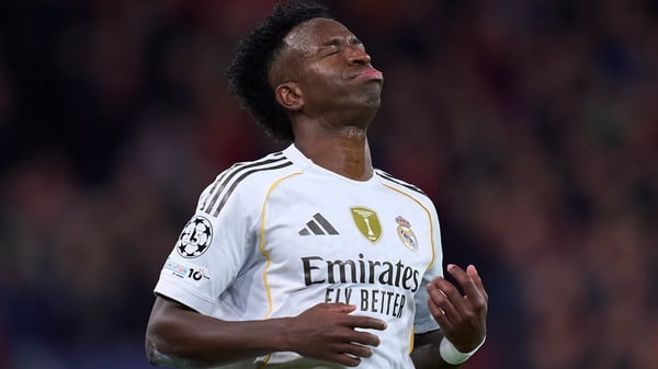 维尼修斯·儒尼奥尔是2024年金球奖的热门人选。/ Mateo Villalba/Getty Images