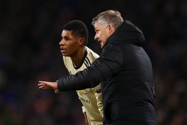 拉什福德此前曾在索尔斯克亚麾下表现出色。/ Robbie Jay Barratt/AMA/Getty Images