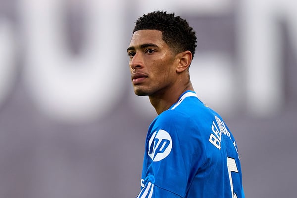 在皇家马德里近期令人失望的战绩中，裘德·贝林厄姆无疑是一大亮点。/ Angel Martinez/Getty Images