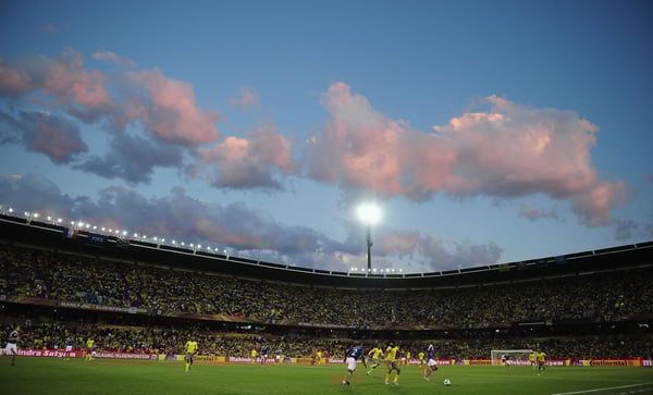 2010年国际足联世界杯A组法国对阵南非比赛期间，位于曼加昂/布隆方丹的自由州体育场景象