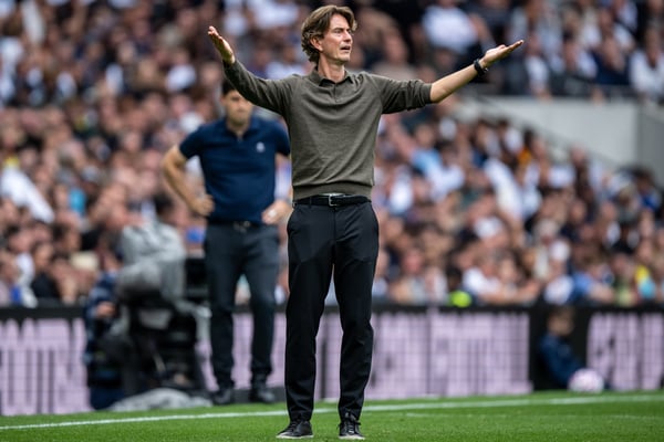 托马斯·弗兰克在托特纳姆热刺的开局可谓喜忧参半。/ Sebastian Frej/MB Media/Getty Images