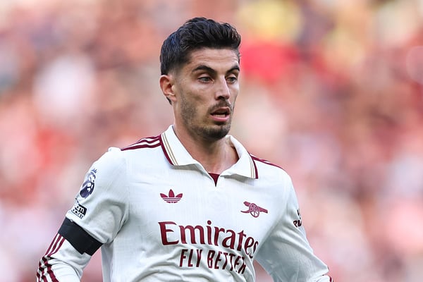 凯·哈弗茨自八月中旬以来一直缺阵。/ Robbie Jay Barratt-AMA/Getty Images