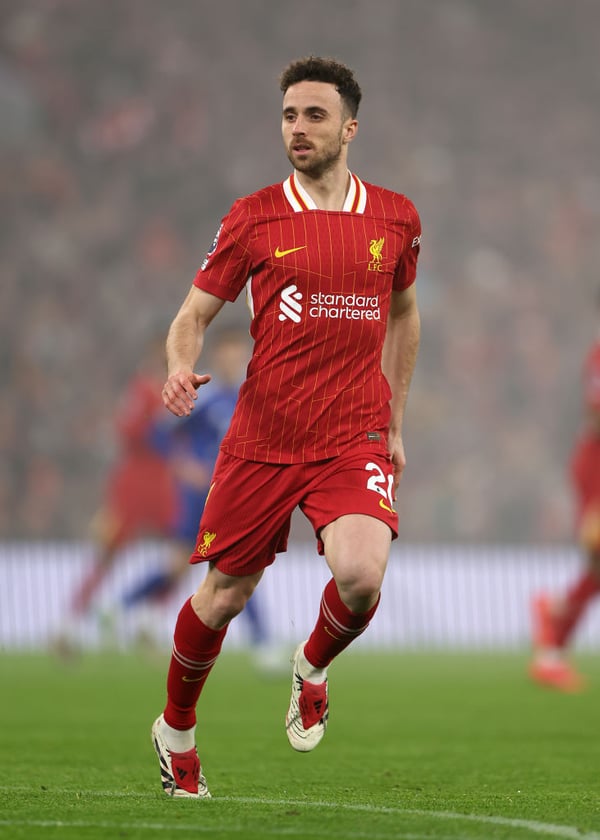 迪奥戈·若塔代表利物浦出场182次,攻入65球。/ Copa/Getty Images