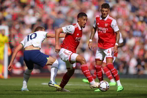 威廉·萨利巴在北伦敦德比首秀中表现出色。/ Marc Atkins/Getty Images