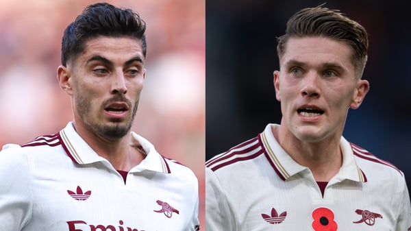 阿森纳的两名主力中锋本赛季都曾因伤缺阵。/ Robbie Jay Barratt/AMA/Getty Images, Visionhaus/Getty Images