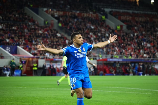 基利安·姆巴佩的2025-2026赛季精彩表现仍在继续。/ Aris OIkonomou/SOOC/AFP/Getty Images