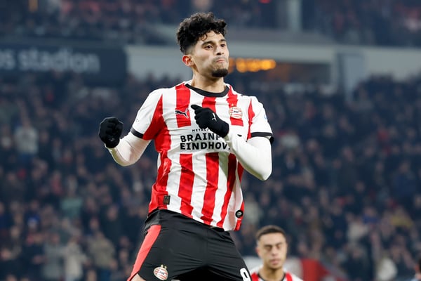 里卡多·佩皮本周代表埃因霍温出战的两场比赛均有进球。/ 图片来源:Prestige/Soccrates/Getty Images