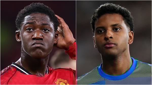 科比·梅努(左)和罗德里戈成为今日八卦头条。/ Robbie Jay Barratt-AMA/Jose Breton/Pics Action/NurPhoto/Getty Images