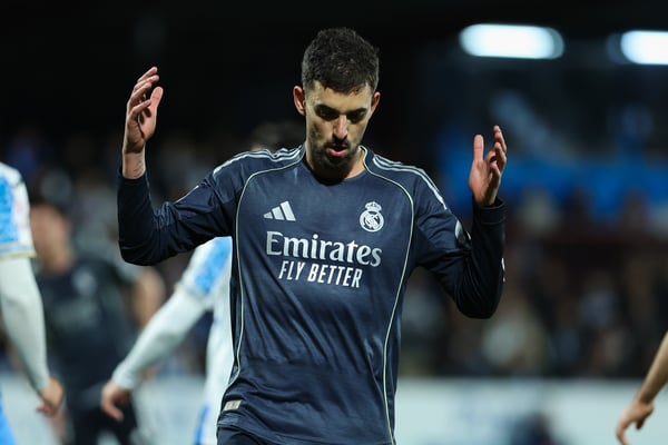 丹尼·塞瓦略斯是皇家马德里队多名在杯赛中射门不中球员之一。/ Irina R. Hipolito/Europa Press/Getty Images