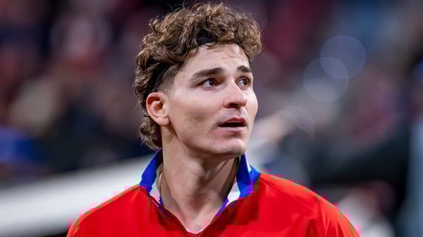 胡利安·阿尔瓦雷斯一直是巴塞罗那的目标。/ Alberto Gardin/Eurasia Sport Images/Getty Images