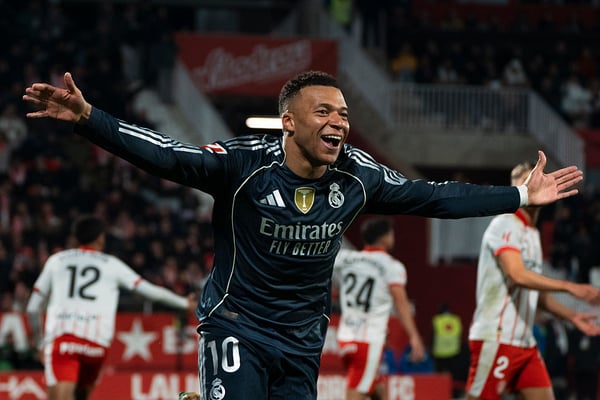 基利安·姆巴佩本赛季已为皇家马德里攻入28球。/ Ruben De La Rosa/NurPhoto/Getty Images