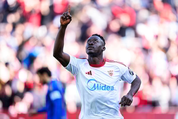 塞维利亚将在缺少阿科尔·亚当斯领衔锋线的情况下迎战皇家马德里。/ Joaquin Corchero/Europa Press/Getty Images