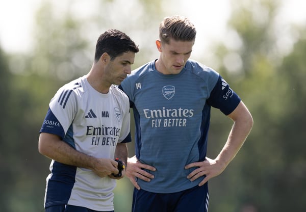 米克尔·阿尔特塔 (Mikel Arteta) 继续支持 Gyökeres。 /斯图尔特·麦克法兰/阿森纳足球俱乐部/盖蒂图片社