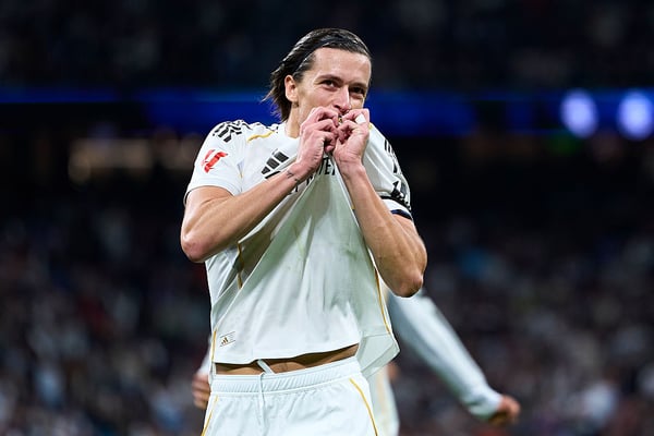 阿尔瓦罗·卡雷拉斯在皇家马德里的左翼大放异彩。 /迭戈·索托/盖蒂图片社