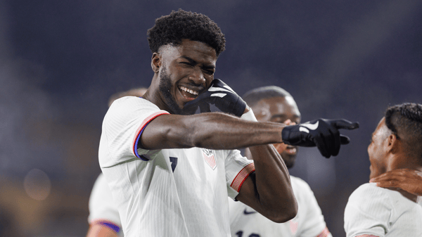 世界杯FIFA体育新闻：帕特里克·阿吉曼在一月份的两场友谊赛中均有进球，表现出色。/ Andrea Vilchez/ISI Photos/USSF/Getty Images