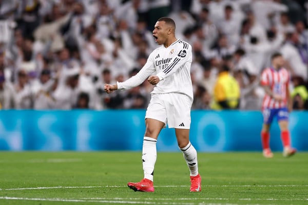 世界杯FIFA体育新闻:基利安·姆巴佩打进了皇马的唯一进球。 / Helios de la Rubia/皇家马德里/盖蒂图片社