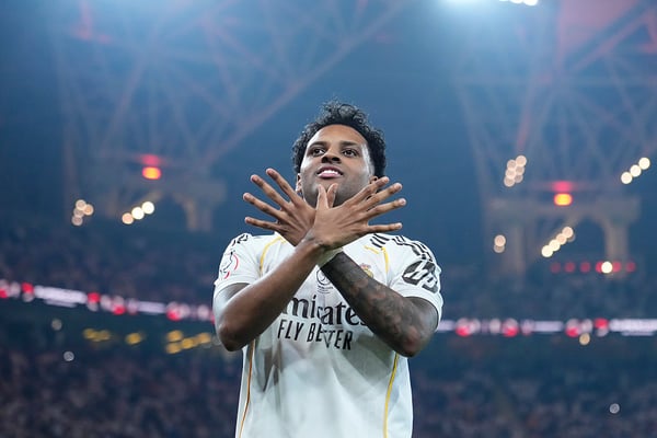 世界杯FIFA体育新闻:罗德里戈帮助皇家马德里晋级西班牙超级杯决赛。/ Jose Breton/Pics Action/NurPhoto/Getty Images