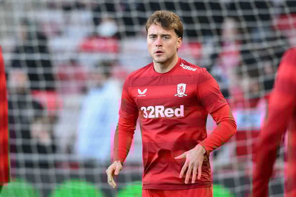 世界杯FIFA体育新闻：艾丹·莫里斯本赛季至今尚未为米德尔斯堡取得进球。/ Trevor Wilkinson/MI News/NurPhoto/Getty Images