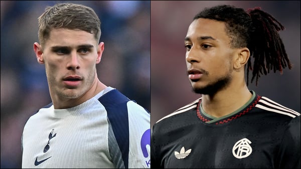 世界杯FIFA体育新闻：米基·范德文（左）和迈克尔·奥利斯成为今天八卦的头条新闻。 / Vince Mignott/MB Media/Gerrit van Keulen/Soccrates/Getty Images