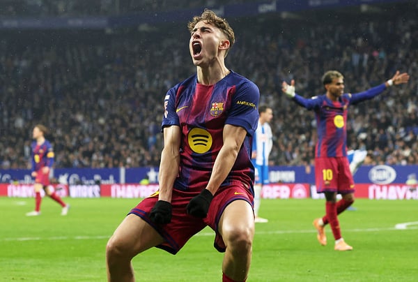 世界杯FIFA体育新闻：费尔明·洛佩斯已成为巴塞罗那进攻端不可或缺的一部分。/ Urbanandsport/NurPhotoGetty Images