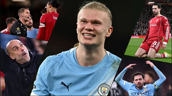 世界杯FIFA体育新闻:曼城在安菲尔德球场2-1战胜利物浦,比赛精彩纷呈。/ 利物浦足球俱乐部/Robbie Jay Barratt-AMA/Paul ELLIS/法新社/Getty Images