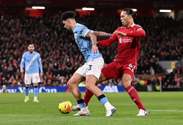 世界杯FIFA体育新闻：对范戴克来说，今天真是糟糕的一天。/利物浦足球俱乐部/Getty Images