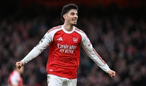 世界杯FIFA体育新闻：凯·哈弗茨即将回归。/ David Price/阿森纳足球俱乐部/Getty Images