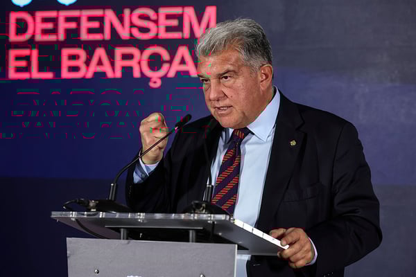 世界杯FIFA体育新闻：琼·拉波尔塔已于2月9日按程序卸任，目前正在竞选连任。/ Javier Borrego/Europa Press/Getty Images