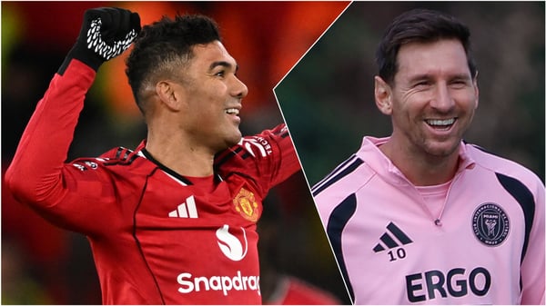 世界杯FIFA体育新闻:据报道,卡塞米罗(左)一直在关注梅西的言论。/ PETER POWELL/AFP/Chris Arjoon/Icon Sportswire/Getty Images