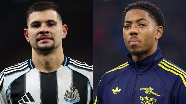 世界杯FIFA体育新闻:布鲁诺·吉马良斯(左)和迈尔斯·刘易斯-斯凯利(右)成为八卦新闻的焦点人物 / MB Media/Emmanuele Ciancaglini/Ciancaphoto Studio/Getty Images