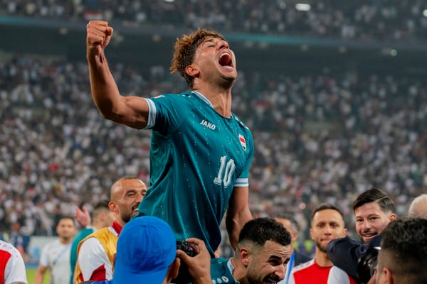 世界杯FIFA体育新闻：伊拉克仍有可能晋级2026年世界杯。/ TIBA SADEG/中东图片社/法新社/盖蒂图片社