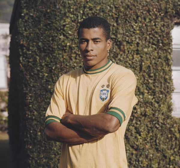 世界杯FIFA体育新闻：1970 年墨西哥期间的巴西球员雅伊尔津霍 (Jairzinho)