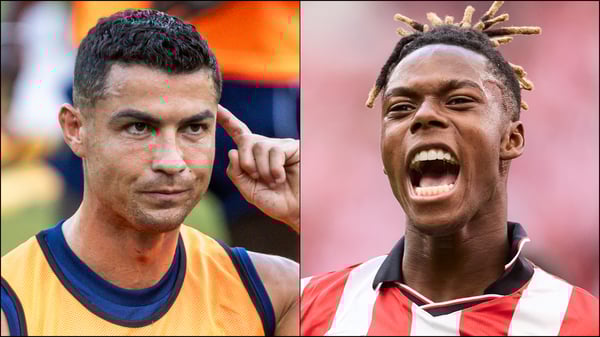 世界杯FIFA体育新闻:克里斯蒂亚诺·罗纳尔多(左)和尼科·威廉姆斯成为八卦新闻的焦点。/ Yu Chun Christopher Wong/Eurasia Sport Images/Ricardo Larreina/Europa Press/Getty Images