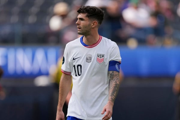 世界杯FIFA体育新闻：克里斯蒂安·普利西奇在2026年还没有进球。/ Robin Alam/ISI Photos/Getty Images