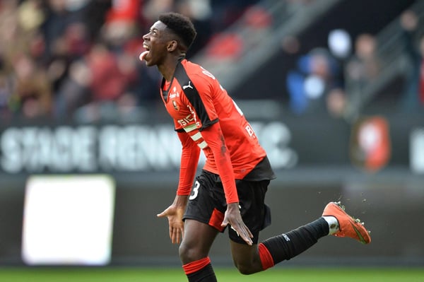 世界杯FIFA体育新闻：Fußball Stade Rennes FC Nantes Ousmane DEMBELE ren Jubel 足球 雷恩 vs 南特法甲