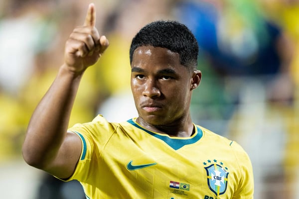 世界杯FIFA体育新闻：2026年3月31日，巴西队的恩德里克在与克罗地亚队的友谊赛中。