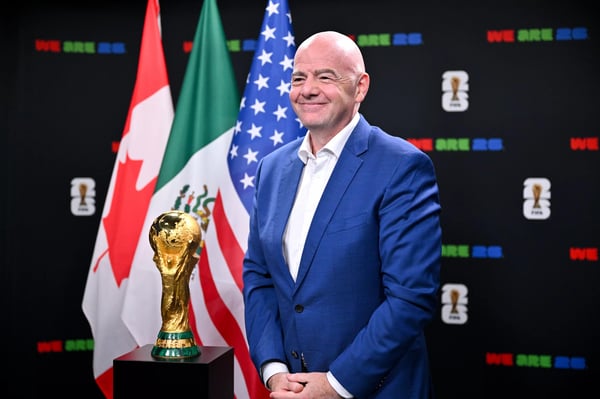 世界杯FIFA体育新闻:国际足联主席詹尼·因凡蒂诺致辞纪念距离第26届国际足联世界杯开幕还有两年