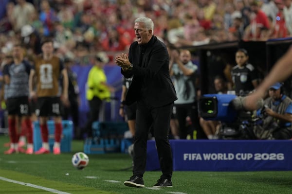 世界杯FIFA体育新闻:在2026年世界杯J组阿尔及利亚对阵奥地利的比赛中,阿尔及利亚主教练弗拉基米尔·佩特科维奇在场边向球员们大声喊出战术指令。