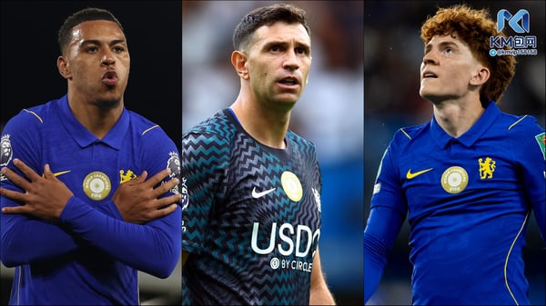 世界杯FIFA体育新闻：切尔西再次引进了多名新援。/ Catherine Ivill - AMA/Getty Images (Rogers), Bryn Lennon/Getty Images (Martínez), Gaspafotos/MB Media/Getty Images (Barco)