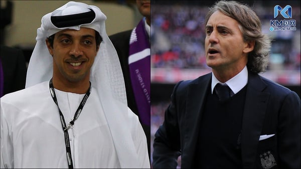 世界杯FIFA体育新闻:曼城继续反驳这些指控。/ Francois Nel/Getty Images(谢赫·曼苏尔),Michael Regan - The FA/Getty Images(曼奇尼)